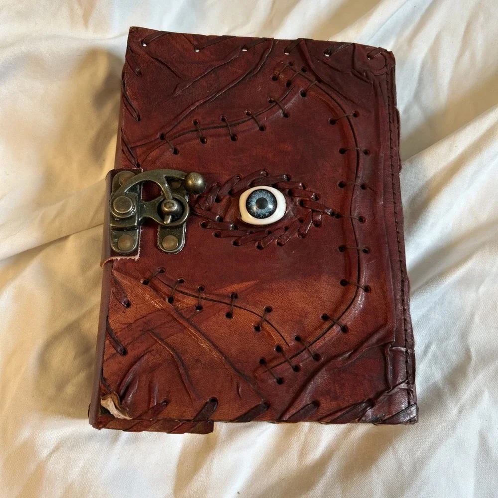 Hocus Pocus Leather Journal Spell Book 5x7 Lock Clasp